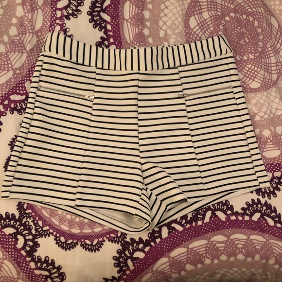 Pants - stripped high waisted shorts